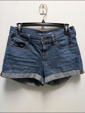 Old Navy Boyfriend Jean Shorts in Dark Blue Wash